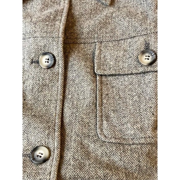 Vintage Pendleton Womens Jacket Coat Gray Herringbone Buttons Lined Wool 10 - Picture 9 of 11